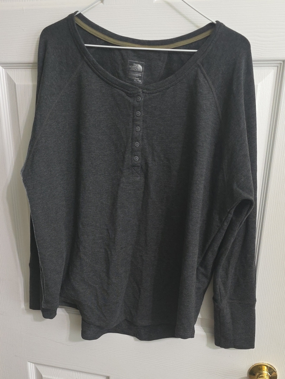 The North Face Charcoal Gray Henley Long-Sleeve SweatShirt